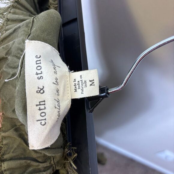 Cloth & Stone Green Tencel Strapless Jumpsuit with Pockets Medium - Picture 7 of 8